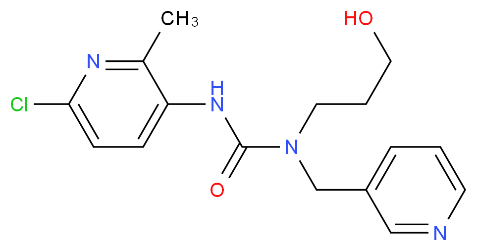 N'-(6-chloro-2-methylpyridin-3-yl)-N-(3-hydroxypropyl)-N-(pyridin-3-ylmethyl)urea_分子结构_CAS_)