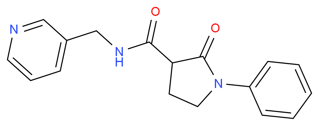 2-oxo-1-phenyl-N-(3-pyridinylmethyl)-3-pyrrolidinecarboxamide_分子结构_CAS_)