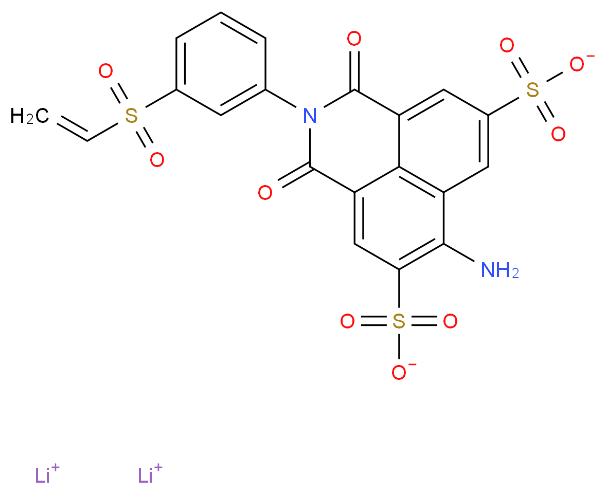 dilithium(1+) ion 8-amino-3-[3-(ethenesulfonyl)phenyl]-2,4-dioxo-3-azatricyclo[7.3.1.0<sup>5</sup>,<sup>1</sup><sup>3</sup>]trideca-1(13),5,7,9,11-pentaene-7,11-disulfonate_分子结构_CAS_71231-14-6