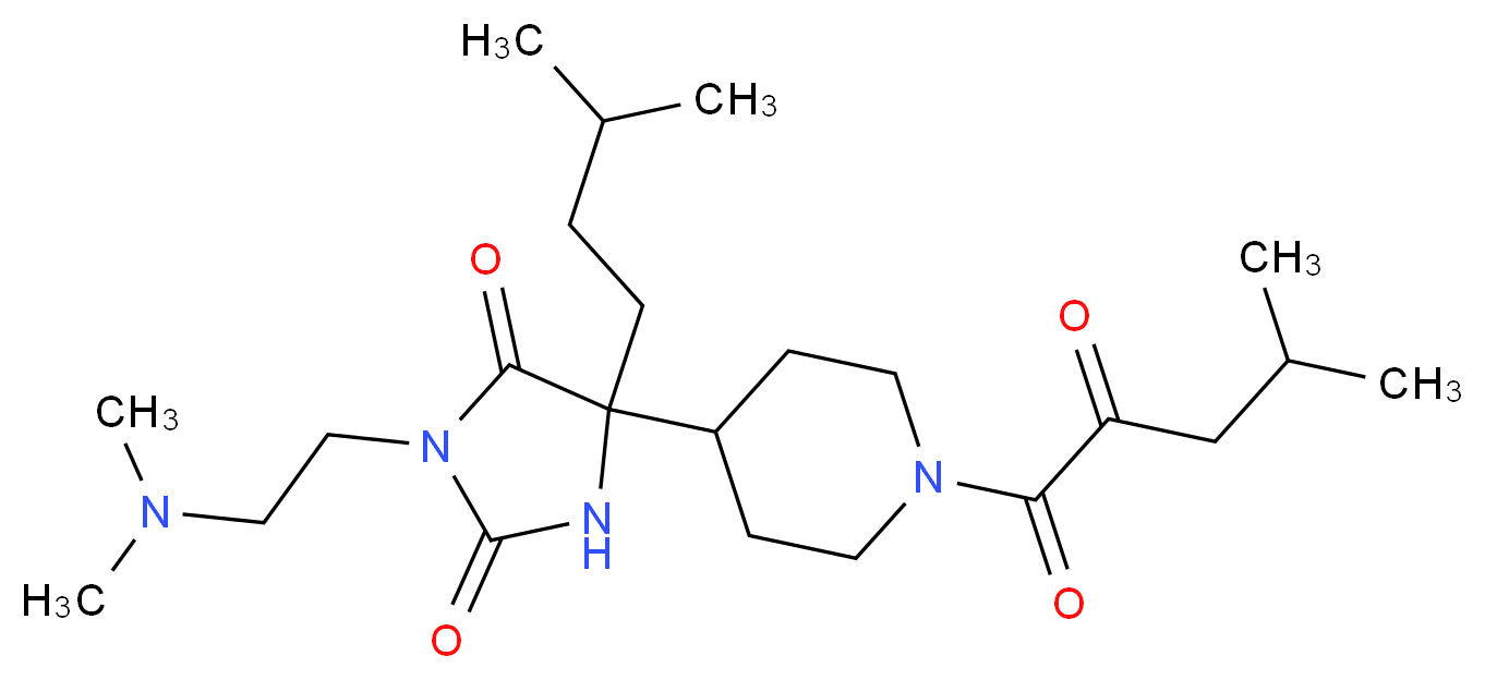 3-[2-(dimethylamino)ethyl]-5-(3-methylbutyl)-5-[1-(4-methyl-2-oxopentanoyl)-4-piperidinyl]-2,4-imidazolidinedione_分子结构_CAS_)