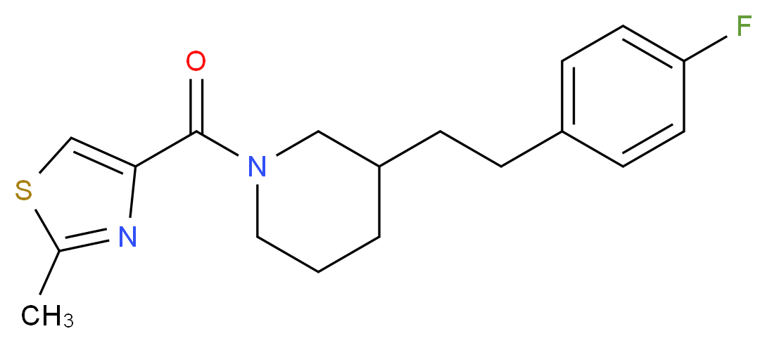 3-[2-(4-fluorophenyl)ethyl]-1-[(2-methyl-1,3-thiazol-4-yl)carbonyl]piperidine_分子结构_CAS_)