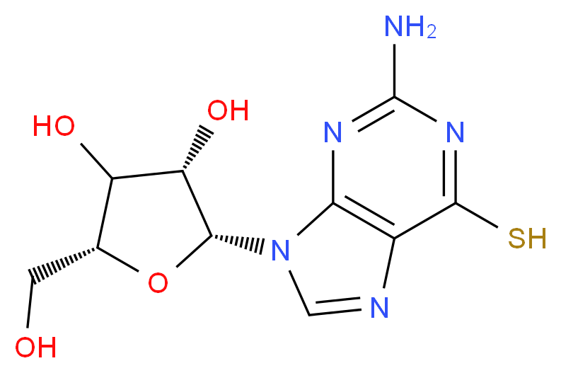 2-Amino-6-mercaptopurine-9-D-riboside Hydrate_分子结构_CAS_85-31-4)