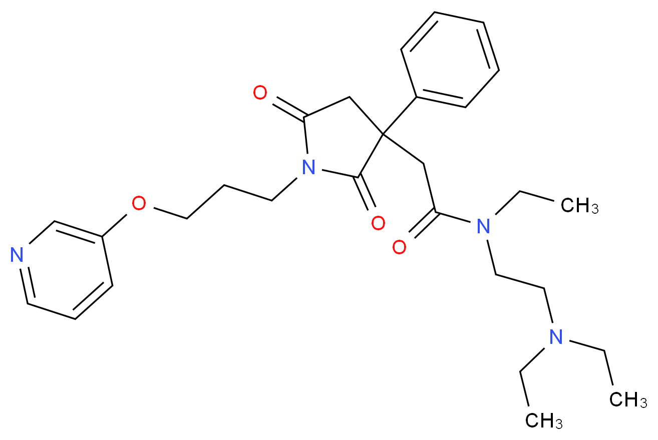 N-[2-(diethylamino)ethyl]-2-{2,5-dioxo-3-phenyl-1-[3-(3-pyridinyloxy)propyl]-3-pyrrolidinyl}-N-ethylacetamide_分子结构_CAS_)