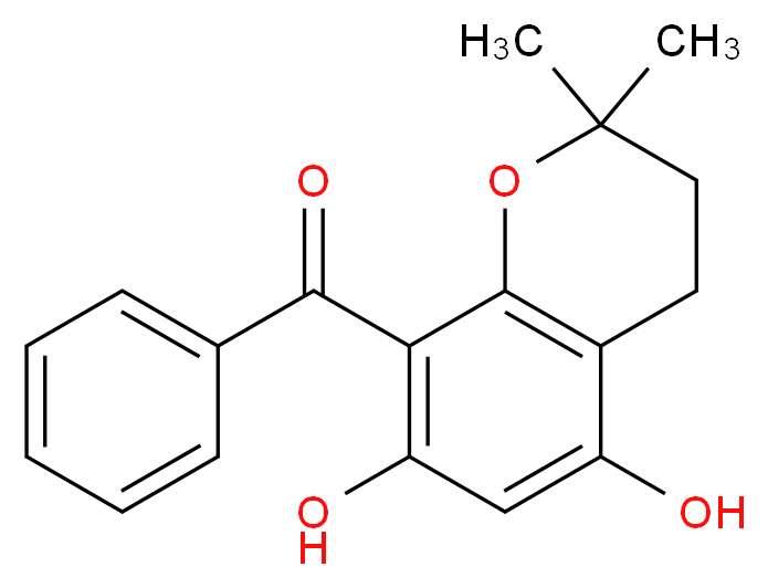8-benzoyl-2,2-dimethyl-3,4-dihydro-2H-1-benzopyran-5,7-diol_分子结构_CAS_63565-07-1
