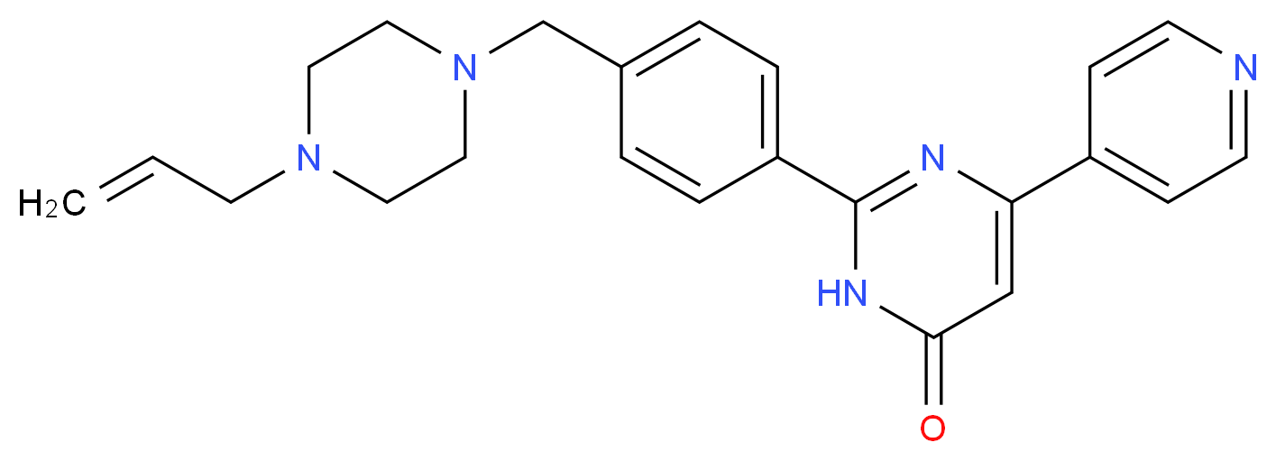 2-{4-[(4-allylpiperazin-1-yl)methyl]phenyl}-6-pyridin-4-ylpyrimidin-4(3H)-one_分子结构_CAS_)