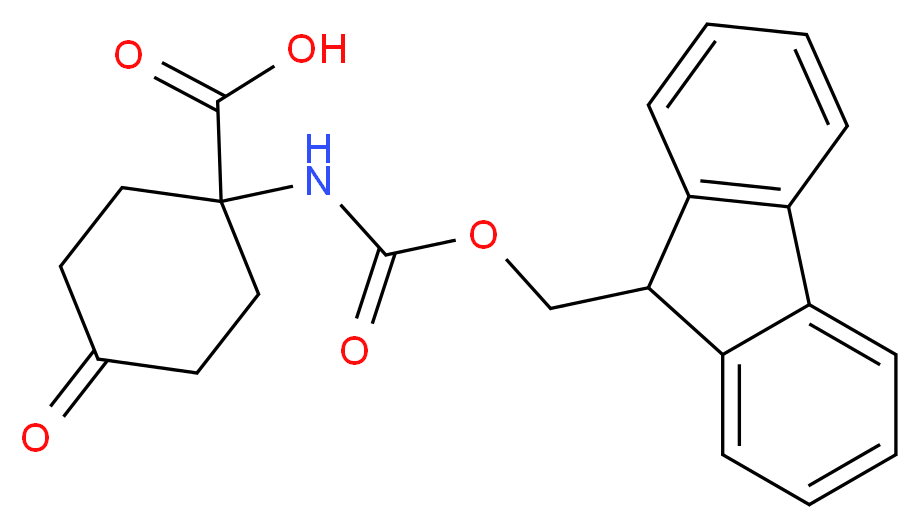 1-({[(9H-fluoren-9-yl)methoxy]carbonyl}amino)-4-oxocyclohexane-1-carboxylic acid_分子结构_CAS_285996-74-9