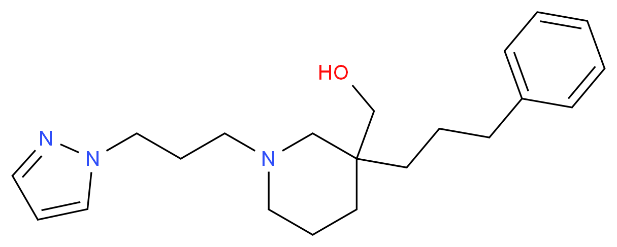{3-(3-phenylpropyl)-1-[3-(1H-pyrazol-1-yl)propyl]-3-piperidinyl}methanol_分子结构_CAS_)