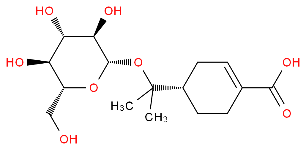 (4S)-4-(2-{[(2S,3R,4S,5S,6R)-3,4,5-trihydroxy-6-(hydroxymethyl)oxan-2-yl]oxy}propan-2-yl)cyclohex-1-ene-1-carboxylic acid_分子结构_CAS_865887-46-3