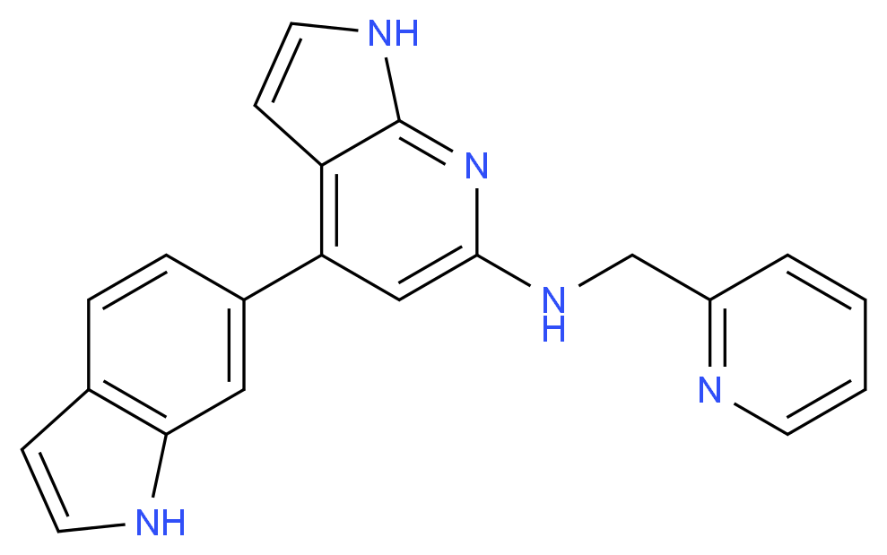4-(1H-indol-6-yl)-N-(pyridin-2-ylmethyl)-1H-pyrrolo[2,3-b]pyridin-6-amine_分子结构_CAS_)