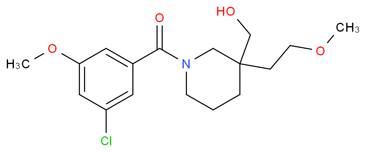 [1-(3-chloro-5-methoxybenzoyl)-3-(2-methoxyethyl)-3-piperidinyl]methanol_分子结构_CAS_)