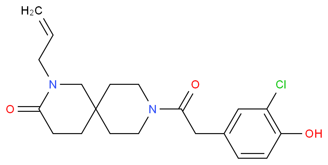 2-allyl-9-[(3-chloro-4-hydroxyphenyl)acetyl]-2,9-diazaspiro[5.5]undecan-3-one_分子结构_CAS_)