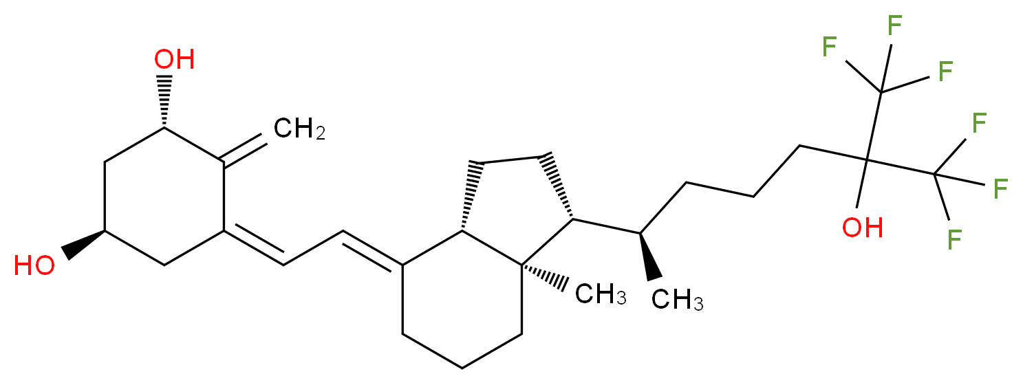 (1R,3S,5Z)-5-{2-[(1R,3aS,4E,7aR)-7a-methyl-1-[(2R)-7,7,7-trifluoro-6-hydroxy-6-(trifluoromethyl)heptan-2-yl]-octahydro-1H-inden-4-ylidene]ethylidene}-4-methylidenecyclohexane-1,3-diol_分子结构_CAS_83805-11-2