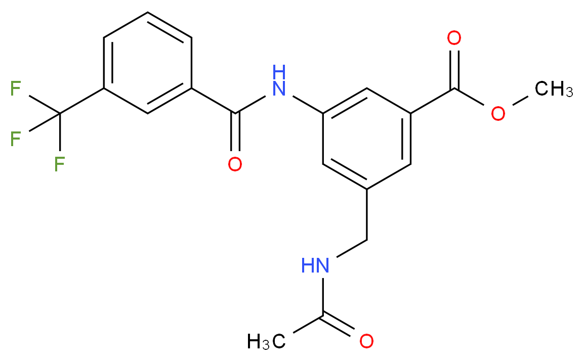 methyl 3-[(acetylamino)methyl]-5-{[3-(trifluoromethyl)benzoyl]amino}benzoate_分子结构_CAS_)