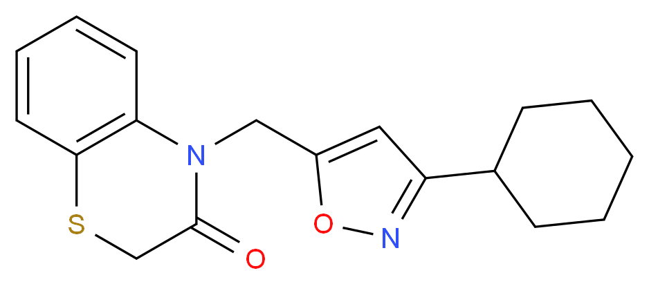 4-[(3-cyclohexylisoxazol-5-yl)methyl]-2H-1,4-benzothiazin-3(4H)-one_分子结构_CAS_)