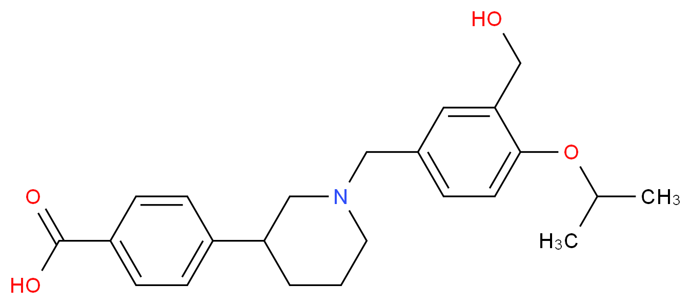 4-{1-[3-(hydroxymethyl)-4-isopropoxybenzyl]piperidin-3-yl}benzoic acid_分子结构_CAS_)