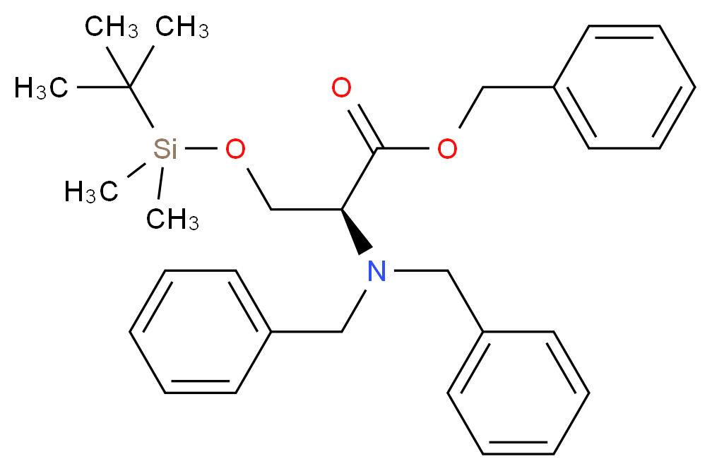 benzyl (2S)-3-[(tert-butyldimethylsilyl)oxy]-2-(dibenzylamino)propanoate_分子结构_CAS_307496-36-2