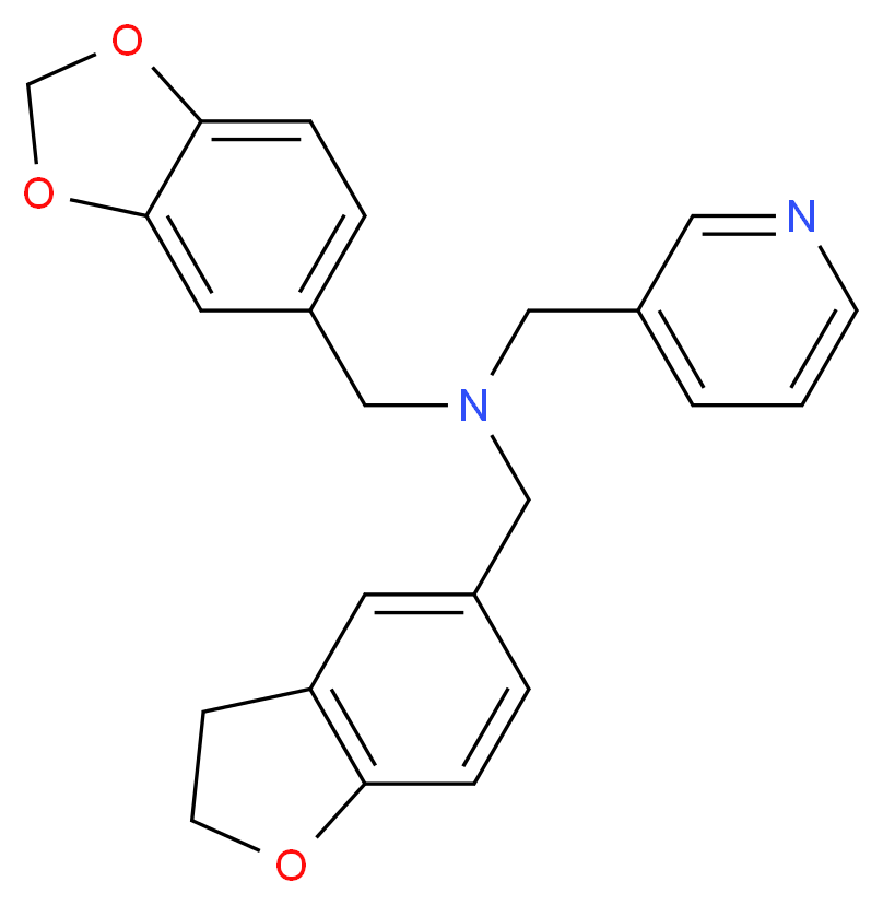 (1,3-benzodioxol-5-ylmethyl)(2,3-dihydro-1-benzofuran-5-ylmethyl)(pyridin-3-ylmethyl)amine_分子结构_CAS_)