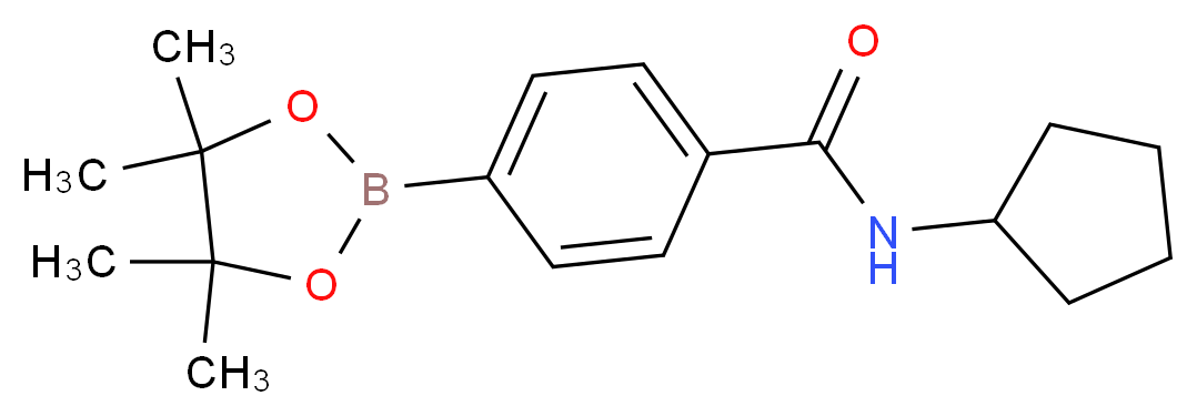 N-cyclopentyl-4-(tetramethyl-1,3,2-dioxaborolan-2-yl)benzamide_分子结构_CAS_933987-10-1