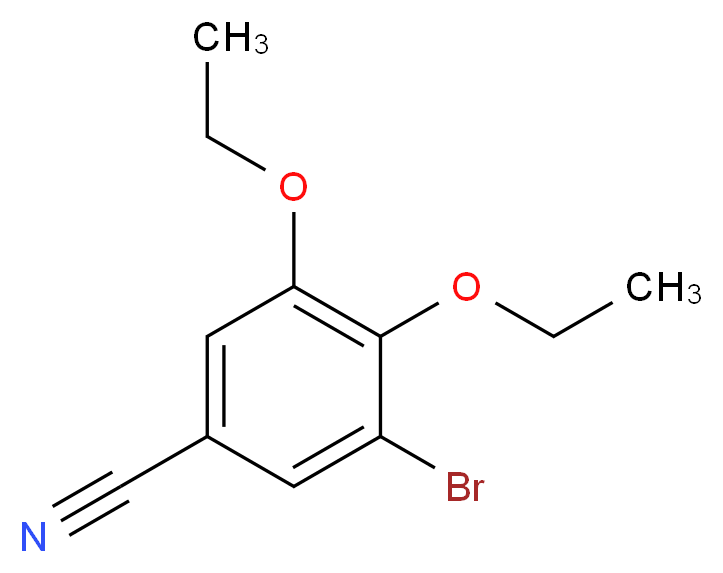 3-bromo-4,5-diethoxybenzonitrile_分子结构_CAS_514856-13-4