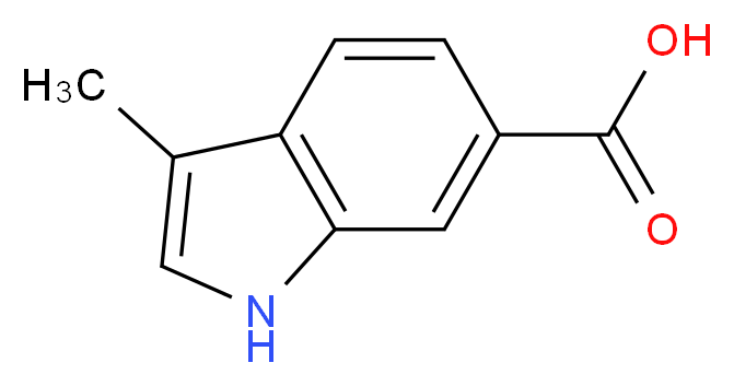 3-Methyl-1H-indole-6-carboxylic acid_分子结构_CAS_201286-69-3)