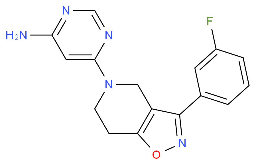 6-[3-(3-fluorophenyl)-6,7-dihydroisoxazolo[4,5-c]pyridin-5(4H)-yl]pyrimidin-4-amine_分子结构_CAS_)
