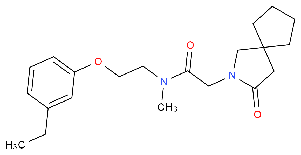 N-[2-(3-ethylphenoxy)ethyl]-N-methyl-2-(3-oxo-2-azaspiro[4.4]non-2-yl)acetamide_分子结构_CAS_)