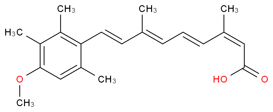 (2Z,4E,6E,8E)-9-(4-methoxy-2,3,6-trimethylphenyl)-3,7-dimethylnona-2,4,6,8-tetraenoic acid_分子结构_CAS_69427-46-9