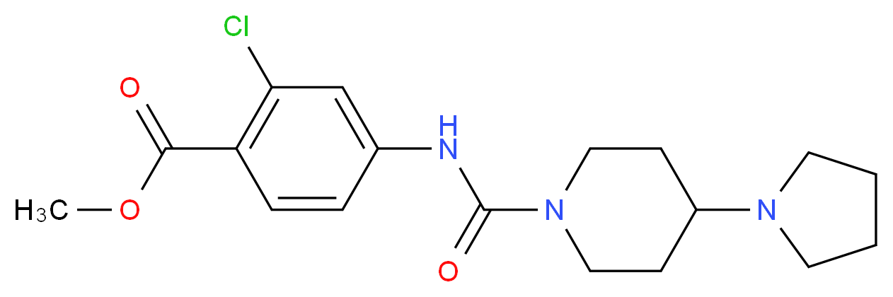 methyl 2-chloro-4-{[(4-pyrrolidin-1-ylpiperidin-1-yl)carbonyl]amino}benzoate_分子结构_CAS_)