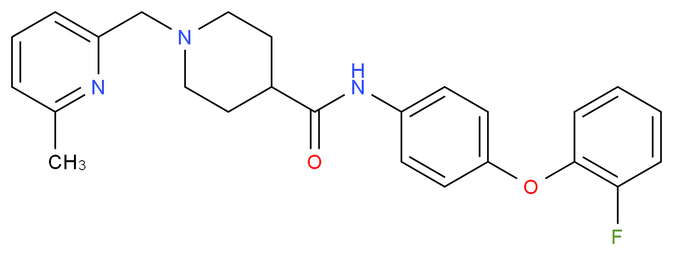 N-[4-(2-fluorophenoxy)phenyl]-1-[(6-methyl-2-pyridinyl)methyl]-4-piperidinecarboxamide_分子结构_CAS_)