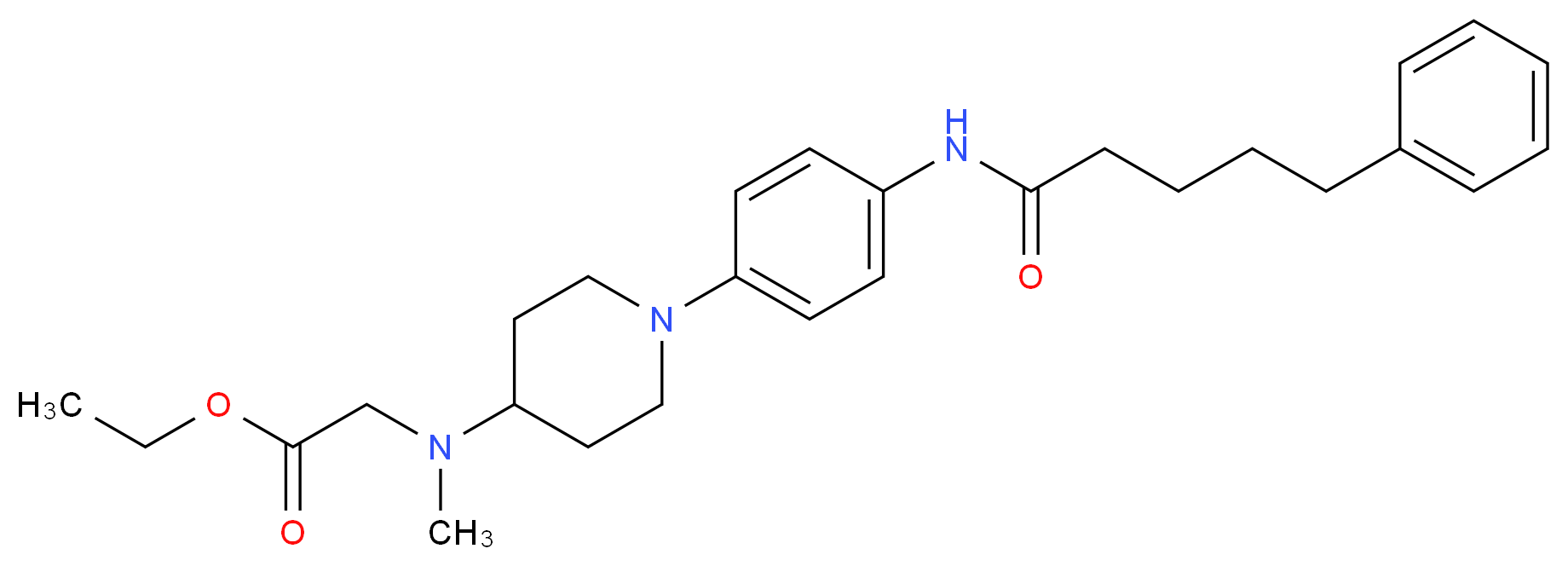 ethyl N-methyl-N-(1-{4-[(5-phenylpentanoyl)amino]phenyl}-4-piperidinyl)glycinate_分子结构_CAS_)