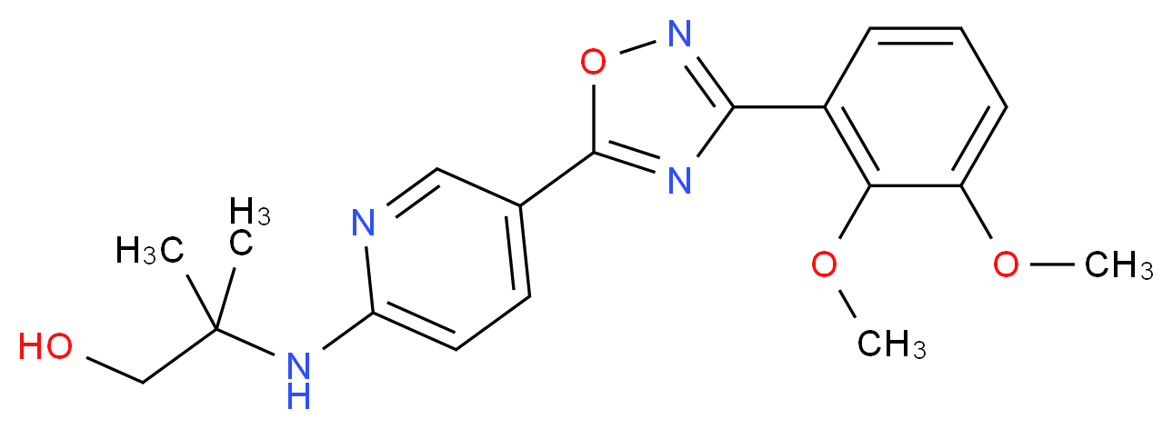2-({5-[3-(2,3-dimethoxyphenyl)-1,2,4-oxadiazol-5-yl]-2-pyridinyl}amino)-2-methyl-1-propanol_分子结构_CAS_)