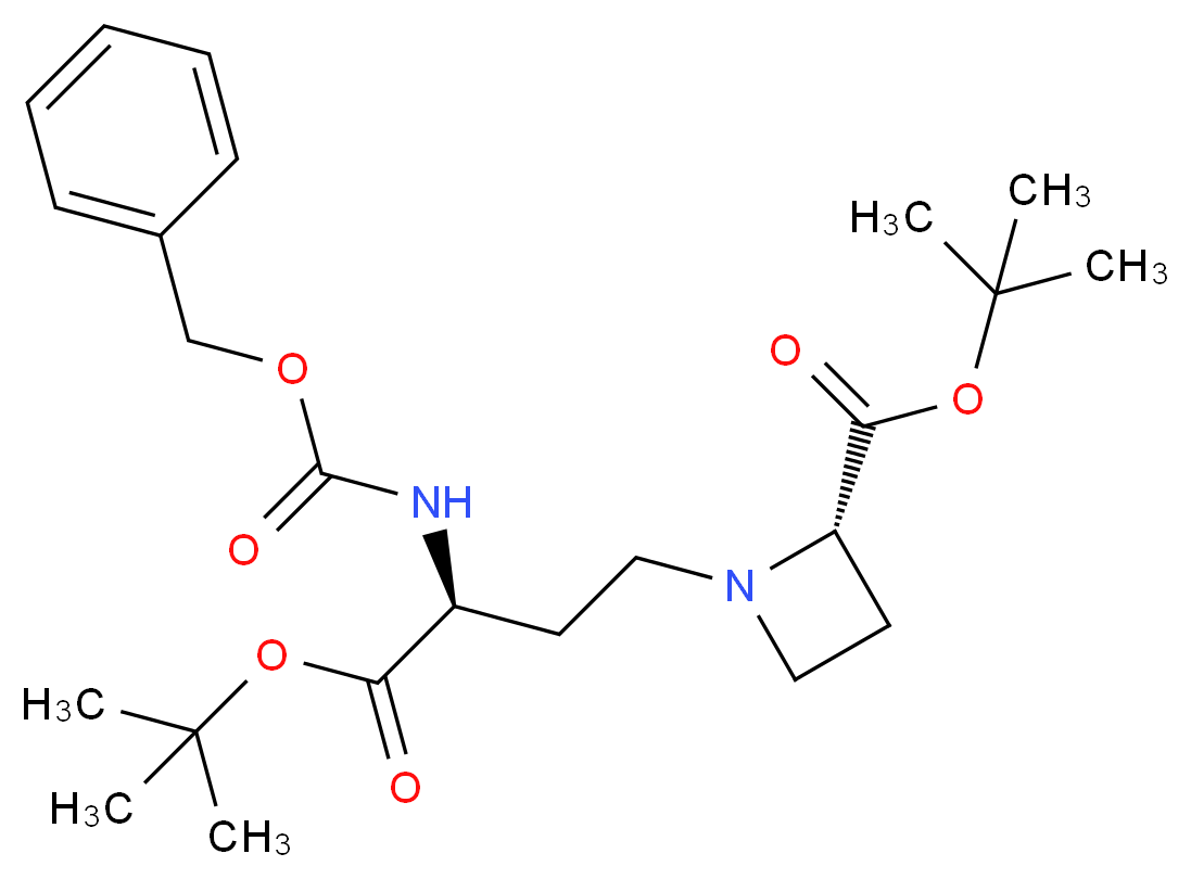 (2S,3'S)-N-[3-t-Butoxycarbonyl-3-benzyloxycarbonylamino-propyl]]azetidine-2-carboxylic Acid, t-Butyl Ester_分子结构_CAS_1235453-07-2)