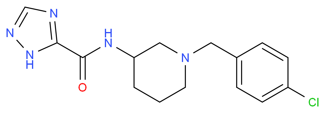 N-[1-(4-chlorobenzyl)-3-piperidinyl]-1H-1,2,4-triazole-5-carboxamide_分子结构_CAS_)