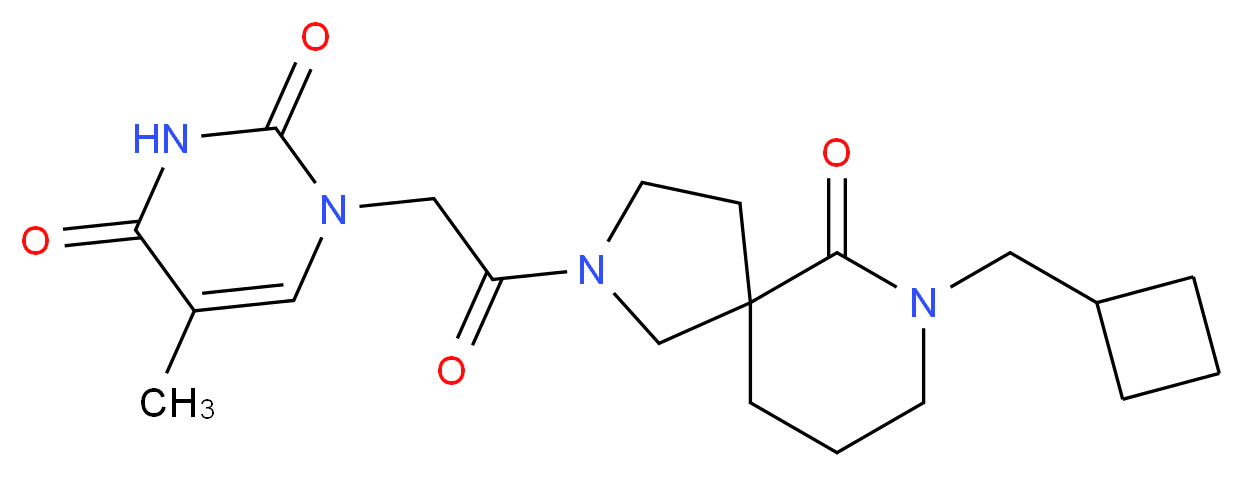 1-{2-[7-(cyclobutylmethyl)-6-oxo-2,7-diazaspiro[4.5]dec-2-yl]-2-oxoethyl}-5-methylpyrimidine-2,4(1H,3H)-dione_分子结构_CAS_)