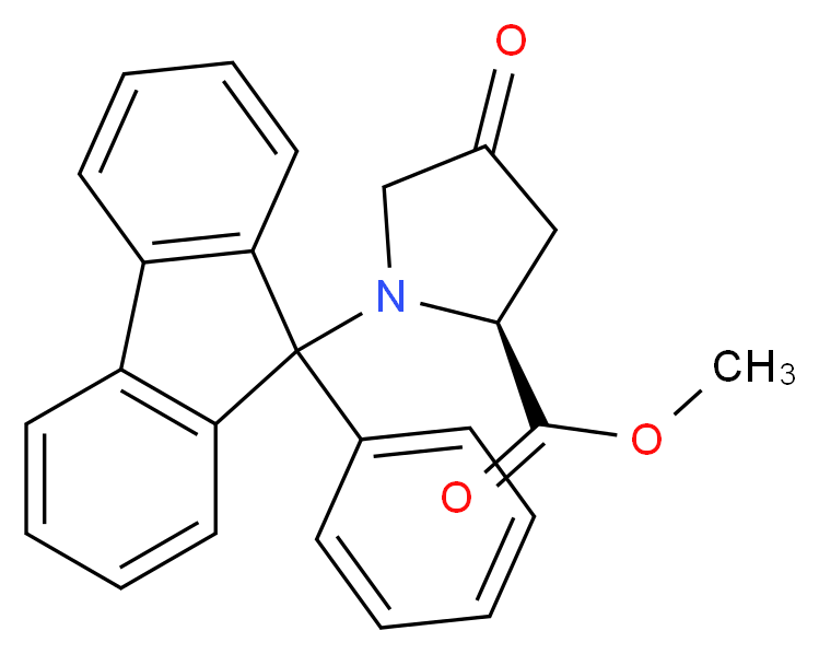 methyl (2S)-4-oxo-1-(9-phenyl-9H-fluoren-9-yl)pyrrolidine-2-carboxylate_分子结构_CAS_160882-76-8