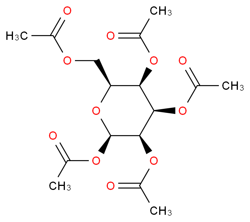 β-L-Glucose Pentaacetate_分子结构_CAS_66966-07-2)