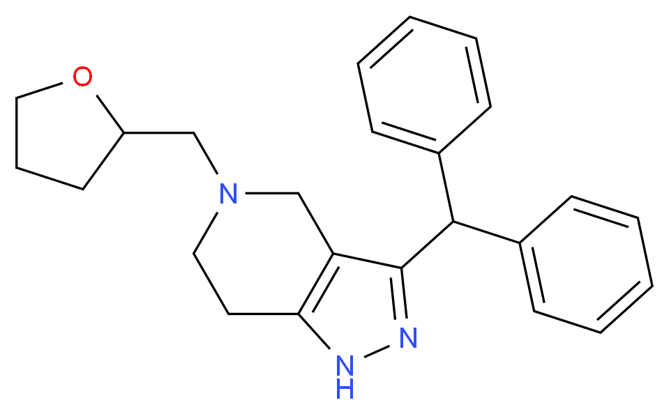 3-(diphenylmethyl)-5-(tetrahydrofuran-2-ylmethyl)-4,5,6,7-tetrahydro-1H-pyrazolo[4,3-c]pyridine_分子结构_CAS_)