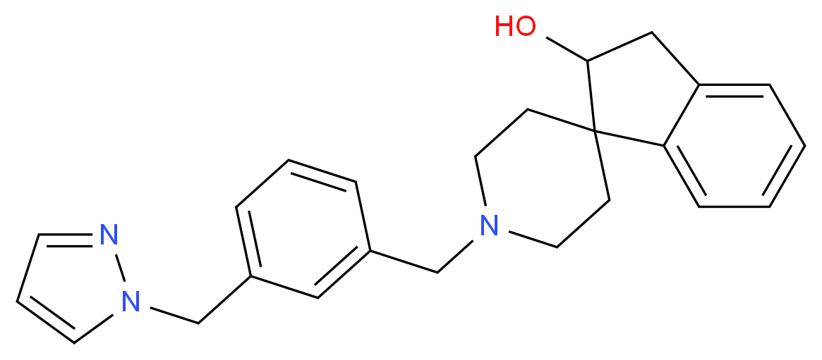 1'-[3-(1H-pyrazol-1-ylmethyl)benzyl]-2,3-dihydrospiro[indene-1,4'-piperidin]-2-ol_分子结构_CAS_)