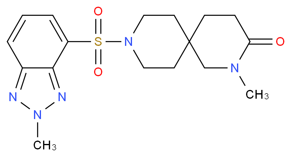 2-methyl-9-[(2-methyl-2H-1,2,3-benzotriazol-4-yl)sulfonyl]-2,9-diazaspiro[5.5]undecan-3-one_分子结构_CAS_)