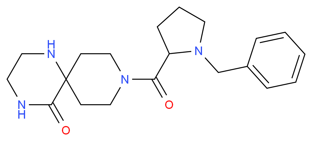 9-(1-benzylprolyl)-1,4,9-triazaspiro[5.5]undecan-5-one_分子结构_CAS_)