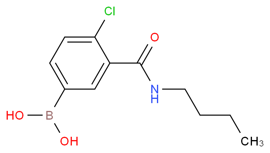 (3-(Butylcarbamoyl)-4-chlorophenyl)boronic acid_分子结构_CAS_871332-94-4)