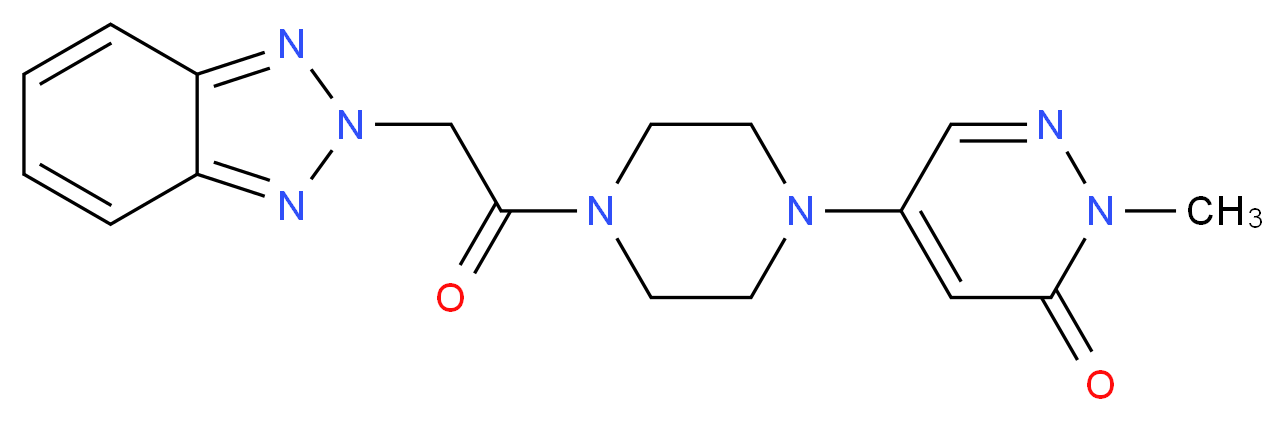 5-[4-(2H-1,2,3-benzotriazol-2-ylacetyl)-1-piperazinyl]-2-methyl-3(2H)-pyridazinone_分子结构_CAS_)
