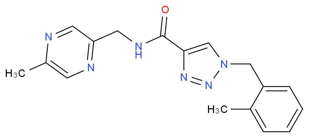 1-(2-methylbenzyl)-N-[(5-methyl-2-pyrazinyl)methyl]-1H-1,2,3-triazole-4-carboxamide_分子结构_CAS_)