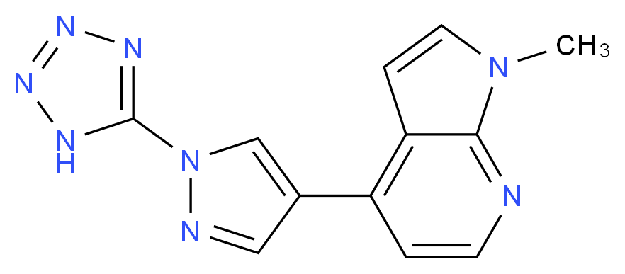 1-methyl-4-[1-(1H-tetrazol-5-yl)-1H-pyrazol-4-yl]-1H-pyrrolo[2,3-b]pyridine_分子结构_CAS_)