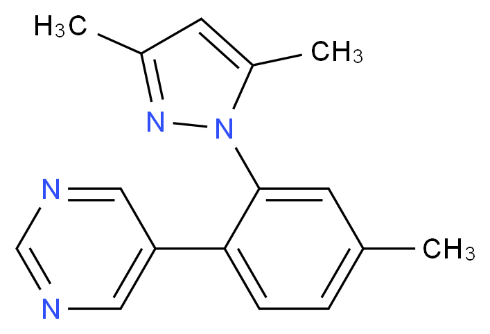 5-[2-(3,5-dimethyl-1H-pyrazol-1-yl)-4-methylphenyl]pyrimidine_分子结构_CAS_)