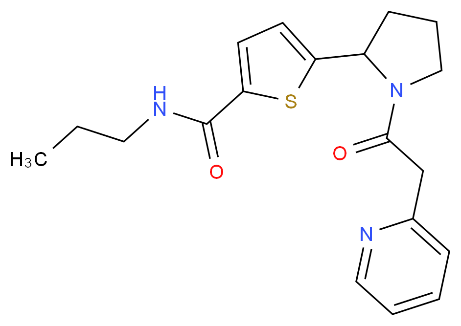 N-propyl-5-[1-(2-pyridinylacetyl)-2-pyrrolidinyl]-2-thiophenecarboxamide_分子结构_CAS_)