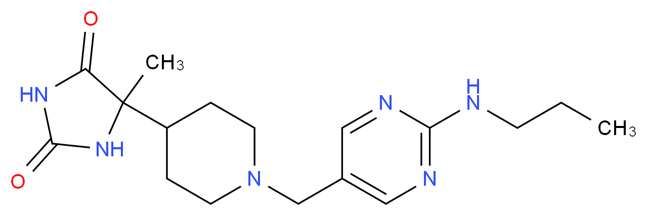 5-methyl-5-(1-{[2-(propylamino)pyrimidin-5-yl]methyl}piperidin-4-yl)imidazolidine-2,4-dione_分子结构_CAS_)