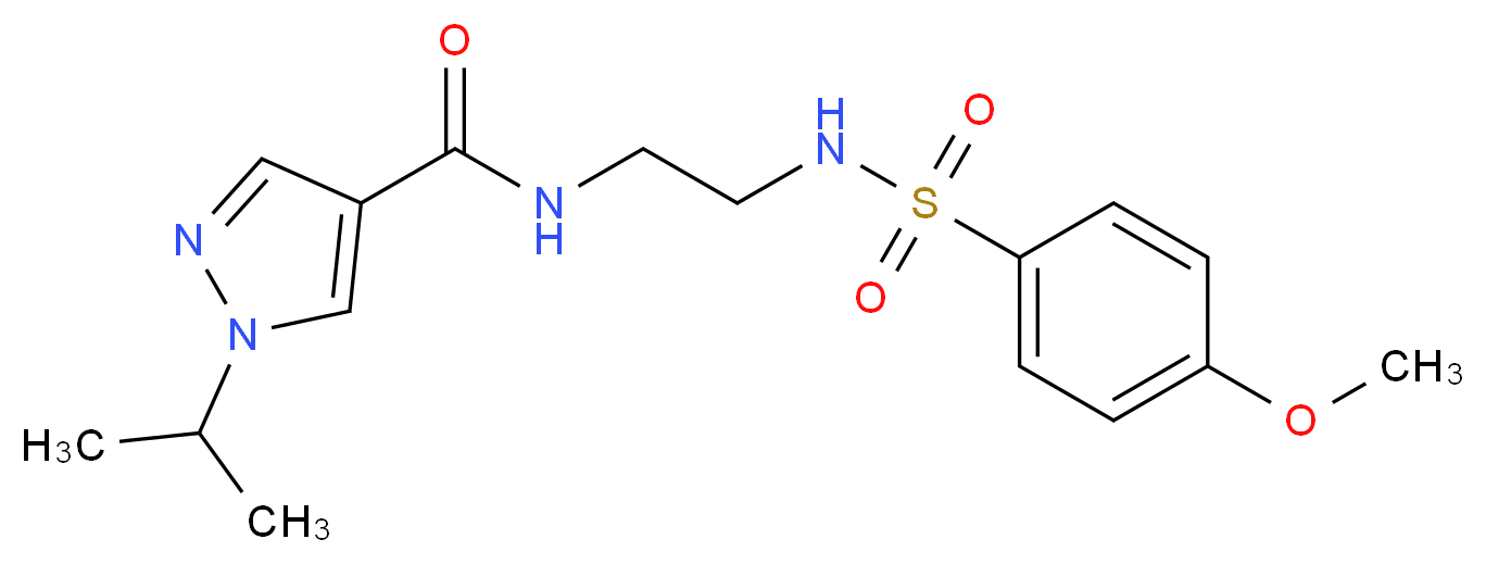 1-isopropyl-N-(2-{[(4-methoxyphenyl)sulfonyl]amino}ethyl)-1H-pyrazole-4-carboxamide_分子结构_CAS_)