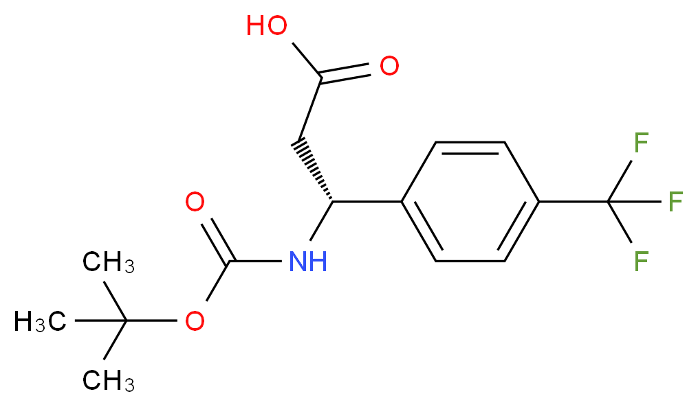 (3R)-3-{[(tert-butoxy)carbonyl]amino}-3-[4-(trifluoromethyl)phenyl]propanoic acid_分子结构_CAS_501015-19-6