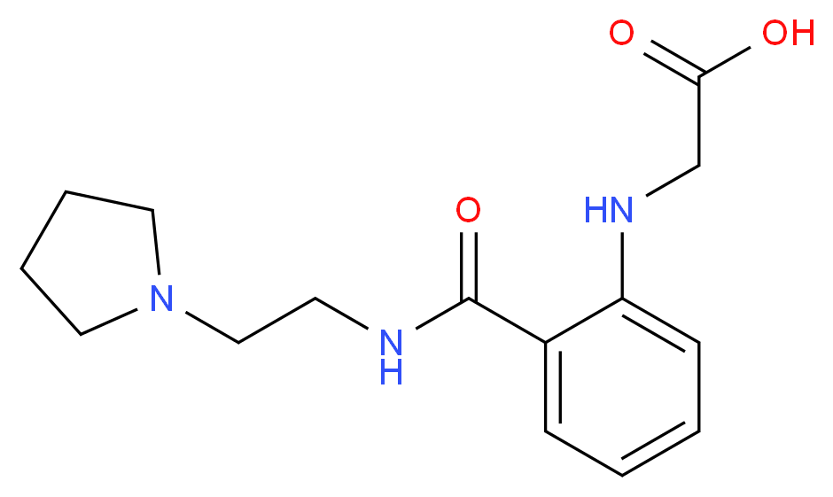 [(2-{[(2-pyrrolidin-1-ylethyl)amino]carbonyl}phenyl)amino]acetic acid_分子结构_CAS_)
